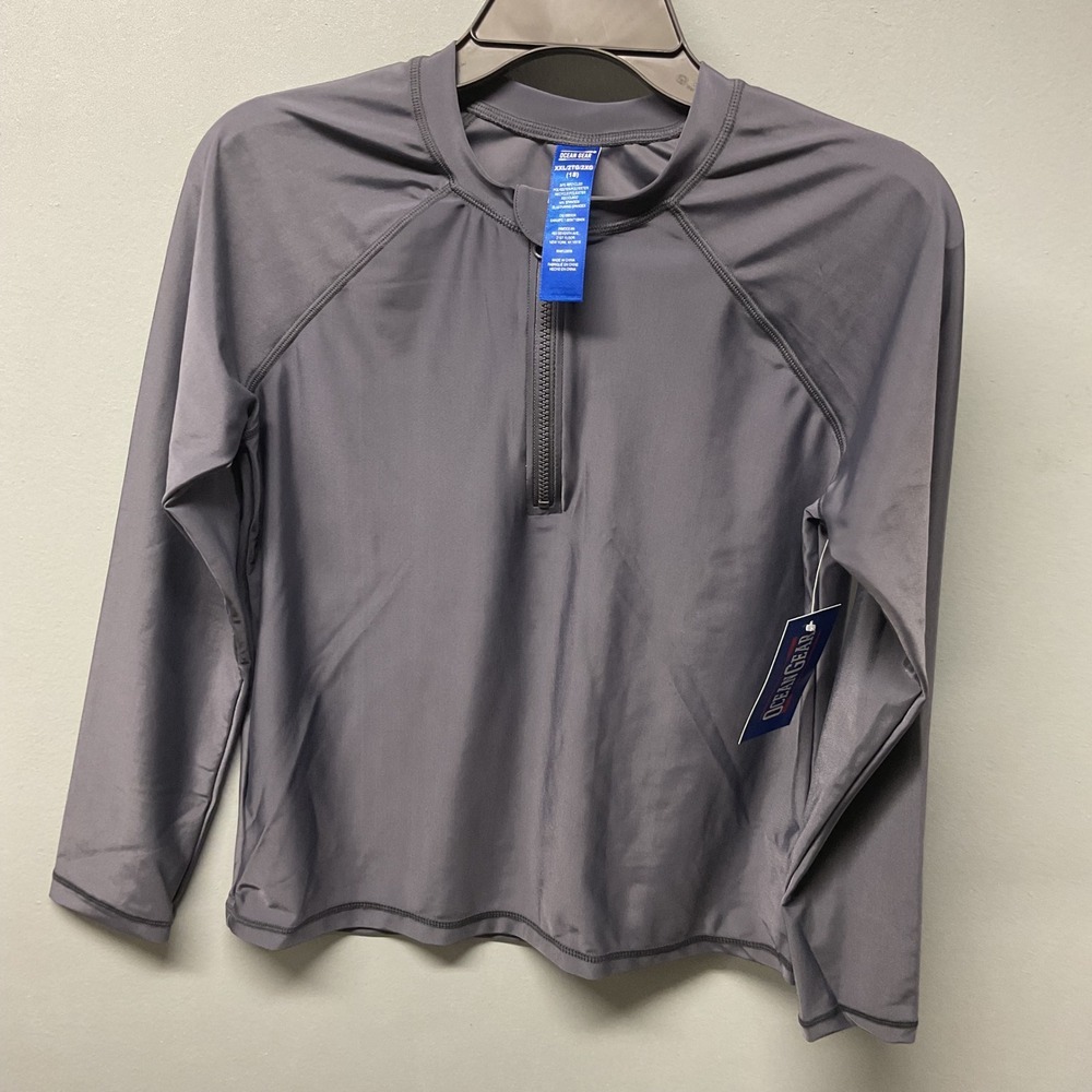 Ocean Gear Long Sleeve Swim Rash Guard Shirt UPF 50+ XXL 2TG 2XG Gray‎